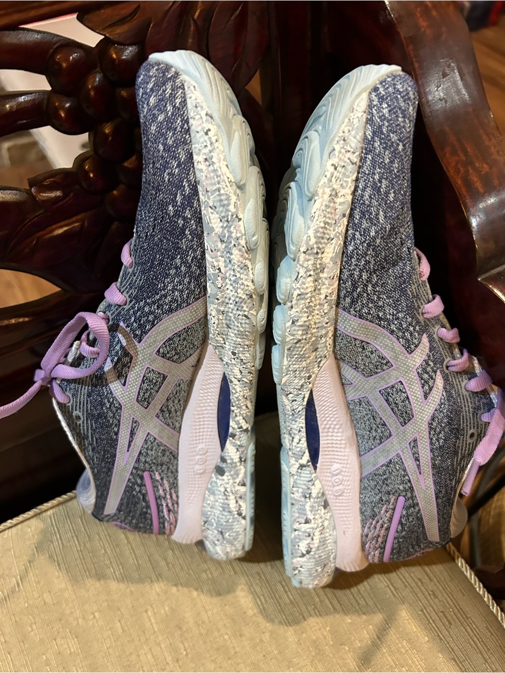 Asics Women 7.5 grey purple gel nimbus running shoes
